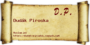 Dudák Piroska névjegykártya